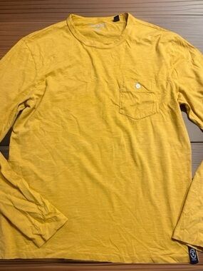 Todd Snyder NYC Yellow Slub Long Sleeve Pocket T-shirt New No Tags